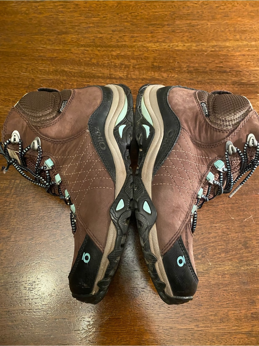 Oboz Sapphire Mid B-Dry Waterproof Hiking Boots Women’s 7 Brown Blue Trail EUC